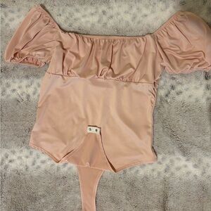 Elegant Pink Ruffled Bodysuit